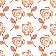 Watercolor floral seamless pattern with flowers roses