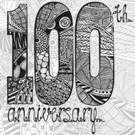 Template emblem 100th anniversary with zentangle pattern N2