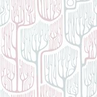 Seamless pattern with stylized trees Winter