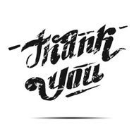 thank you hand lettering - handmade calligraphy vector illustration