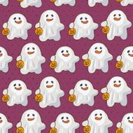 Seamless halloween vector pattern with ghosts