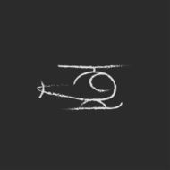 Helicopter icon drawn in chalk N4