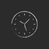 Wallclock icon drawn in chalk