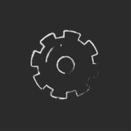 Gear icon drawn in chalk N2