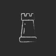 Chess icon drawn in chalk N2