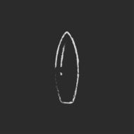 Surfboard icon drawn in chalk N2