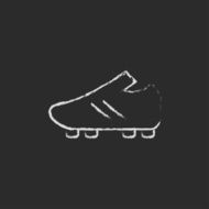 Football boot icon drawn in chalk N2