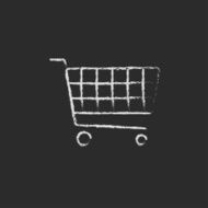 Shopping cart icon drawn in chalk N4