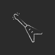Electric guitar icon drawn in chalk N2