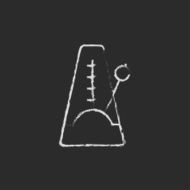 Metronome icon drawn in chalk N2