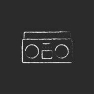 Cassette player icon drawn in chalk N2