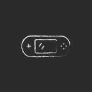 Game console gadget icon drawn in chalk N2
