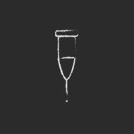 Crutch icon drawn in chalk N2