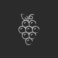 Bunch of grapes icon drawn in chalk N2