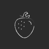 Strawberry icon drawn in chalk N2