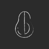 Avocado icon drawn in chalk N2