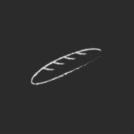 Baguette icon drawn in chalk