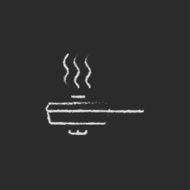 Frying pan with cover icon drawn in chalk
