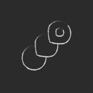 Spiral bread icon drawn in chalk