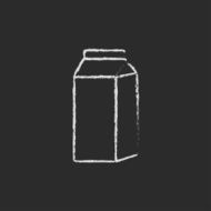 Packaged dairy product icon drawn in chalk