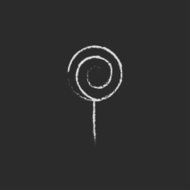 Spiral lollipop icon drawn in chalk