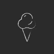 Ice cream icon drawn in chalk N2