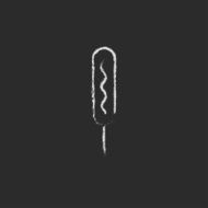 Corn dog icon drawn in chalk N2