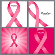 Breast Cancer Awareness Pink Ribbon Background Collection Set Ve