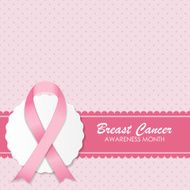 Breast cancer awareness pink ribbon Vector Illustration N3
