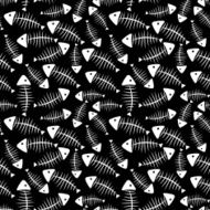 Fish Bone Seamless Pattern Background Vector Illustration N2