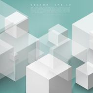 Vector Abstract geometric shape from gray cubes N11