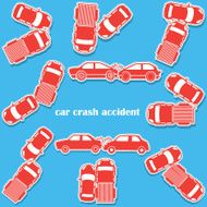 car crash icons in sticker format