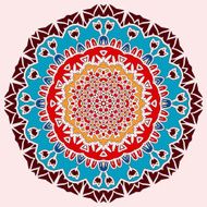 Oriental mandala print Round lase pattern on the black background