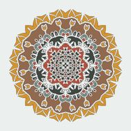 Stylized Mandala Art Vector ornamental round lace with damask and