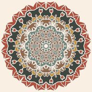 Oriental mandala motif round lase pattern background like snowflake or