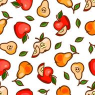 Apples and pears seamless pattern N2