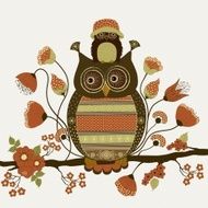 Cute stylized ornamental owls