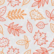Seamless pattern with autumn leaves N16