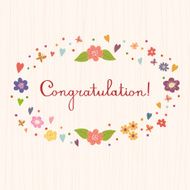 Congratulations Bright and stylish vector text on a strip backg