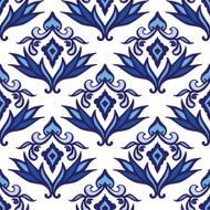 Abstract seamless ornamental damask vector pattern for fabric