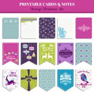 Christmas Retro Set - tags cards banners labels
