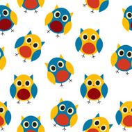 Owl Seamless Pattern Background Vector Illustration N2