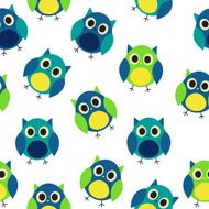 Owl Seamless Pattern Background Vector Illustration N3