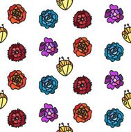 Vintage flowers seamless pattern N4