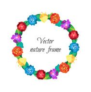 Floral wreath from beautiful colorful flowers N4