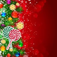 Christmas background with tree branches decorated N7