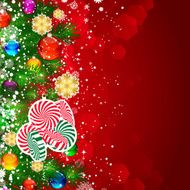 Christmas background with tree branches decorated N8
