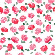 hand drawn watercolor roses seamless pattern N3
