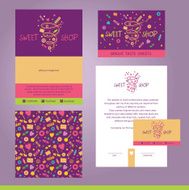 Vector stationery template design for cafe shop confectionery N2