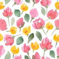 floral watercolor pattern vector background for your design N5